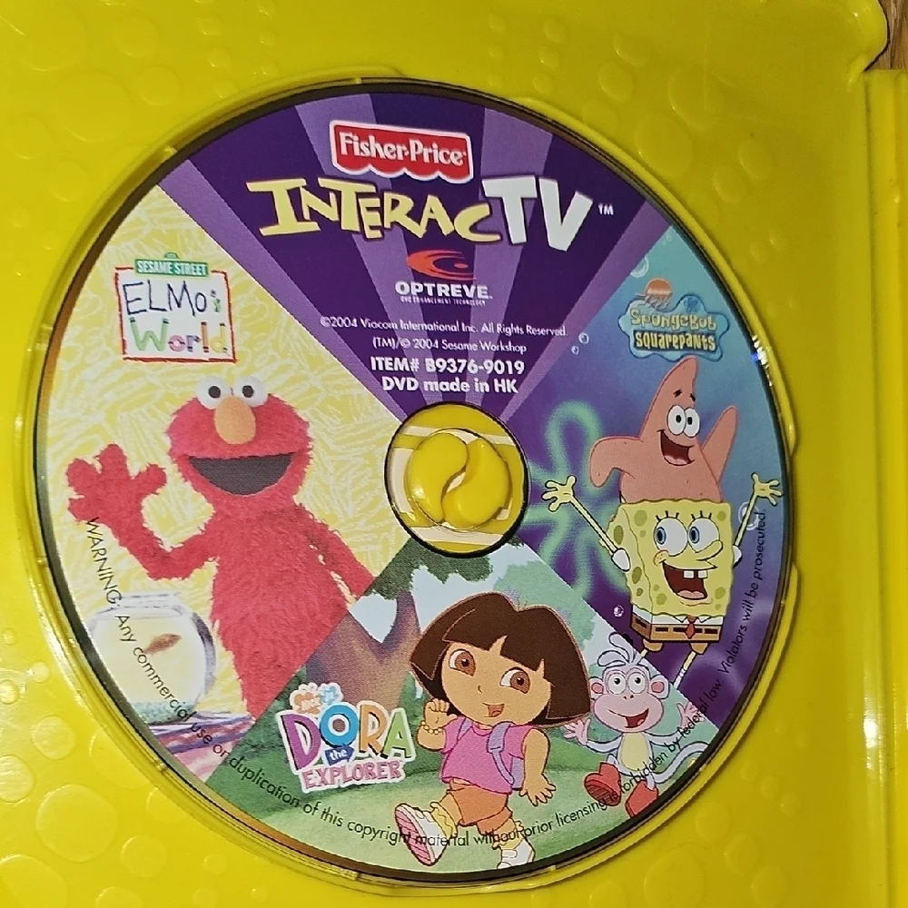 Fisher-Price InteracTV DVD with Dora, SpongeBob and Elmo And Yellow Case